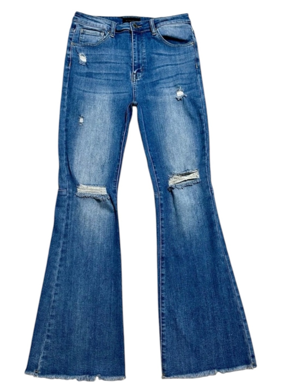 Women’s Blue Distressed Flare Jeans